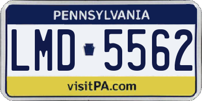 PA license plate LMD5562