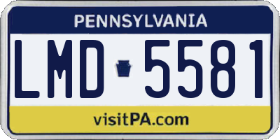 PA license plate LMD5581