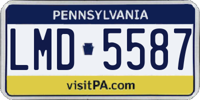 PA license plate LMD5587