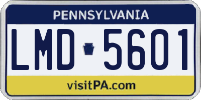 PA license plate LMD5601