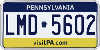 PA license plate LMD5602