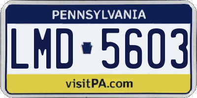 PA license plate LMD5603