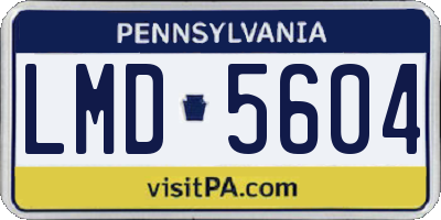 PA license plate LMD5604