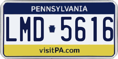 PA license plate LMD5616
