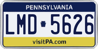 PA license plate LMD5626