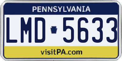 PA license plate LMD5633