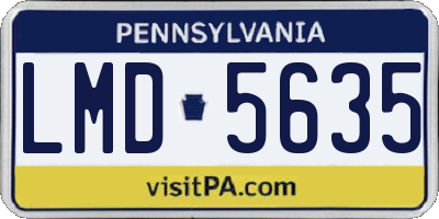 PA license plate LMD5635