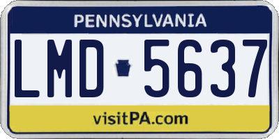 PA license plate LMD5637