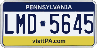PA license plate LMD5645