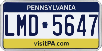 PA license plate LMD5647