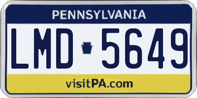 PA license plate LMD5649