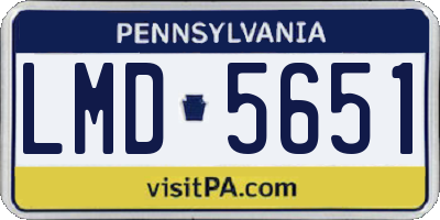 PA license plate LMD5651