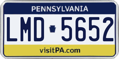 PA license plate LMD5652