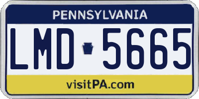 PA license plate LMD5665