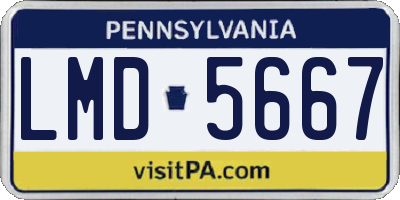 PA license plate LMD5667