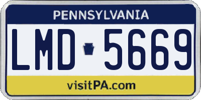 PA license plate LMD5669