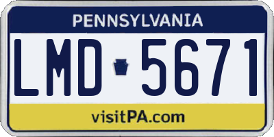 PA license plate LMD5671