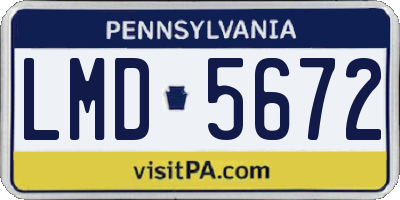 PA license plate LMD5672