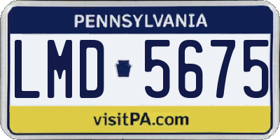 PA license plate LMD5675