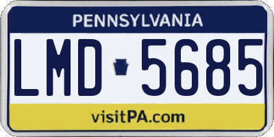 PA license plate LMD5685
