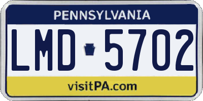 PA license plate LMD5702