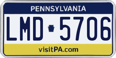 PA license plate LMD5706