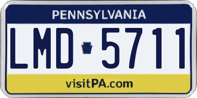 PA license plate LMD5711