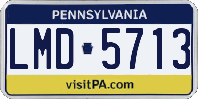PA license plate LMD5713