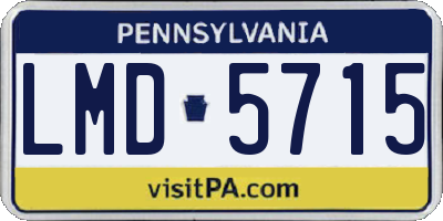 PA license plate LMD5715
