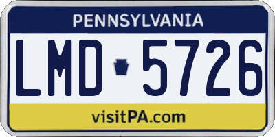 PA license plate LMD5726