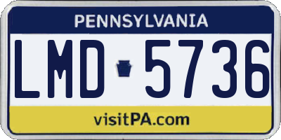 PA license plate LMD5736