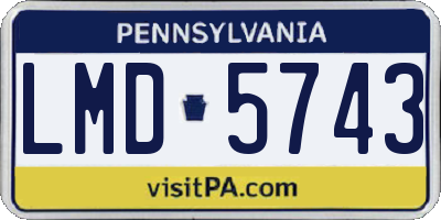 PA license plate LMD5743