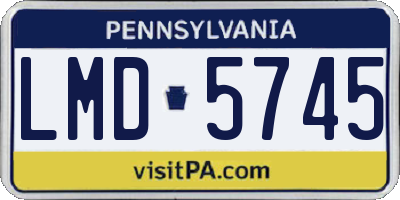 PA license plate LMD5745