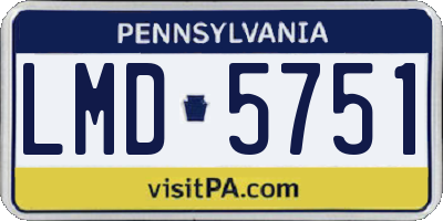 PA license plate LMD5751