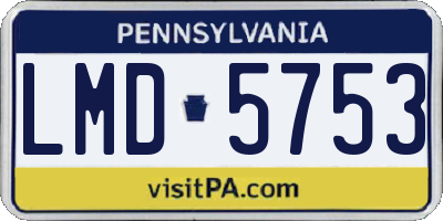 PA license plate LMD5753