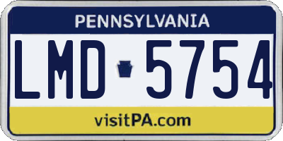 PA license plate LMD5754