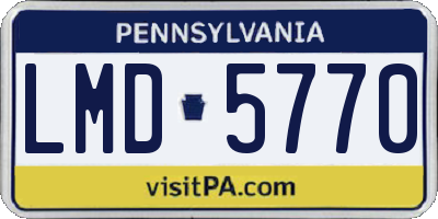 PA license plate LMD5770
