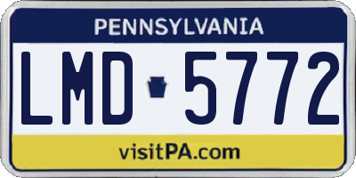 PA license plate LMD5772
