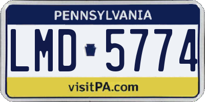 PA license plate LMD5774