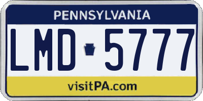 PA license plate LMD5777