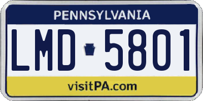 PA license plate LMD5801