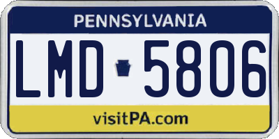 PA license plate LMD5806