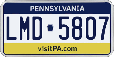 PA license plate LMD5807