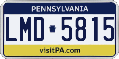 PA license plate LMD5815