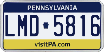 PA license plate LMD5816
