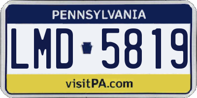 PA license plate LMD5819