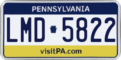 PA license plate LMD5822