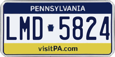 PA license plate LMD5824