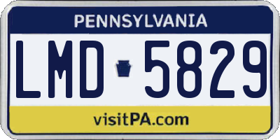 PA license plate LMD5829
