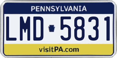 PA license plate LMD5831